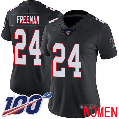 Atlanta Falcons Limited Black Women Devonta Freeman Alternate Jersey NFL Football #24 100th Season Vapor Untouchable->youth nfl jersey->Youth Jersey